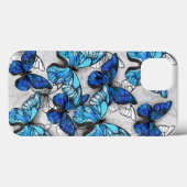 Samenstelling van witte en blauwe vlinders Case-Mate iPhone case (Achterkant (horizontaal))