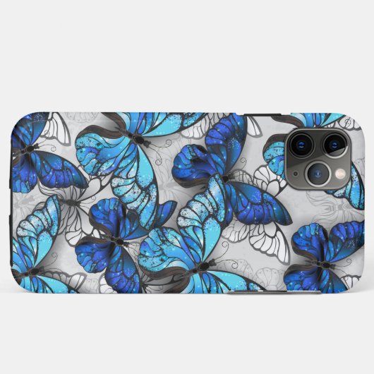 Samenstelling van witte en blauwe vlinders Case-Mate iPhone case (Achterkant (horizontaal))
