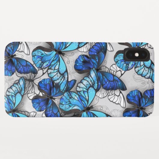 Samenstelling van witte en blauwe vlinders Case-Mate iPhone case (Achterkant (horizontaal))