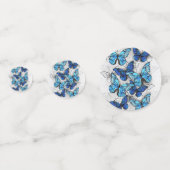 Samenstelling van witte en blauwe vlinders confetti (Achterkanten)