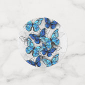 Samenstelling van witte en blauwe vlinders confetti (Kleine voorkant)