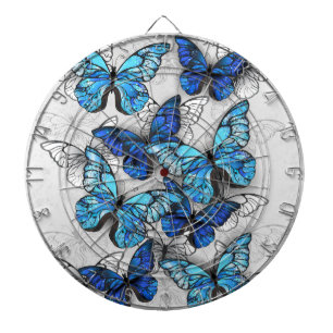 Samenstelling van witte en blauwe vlinders dartbord