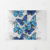 Samenstelling van witte en blauwe vlinders drieluik uitnodiging (Cover)