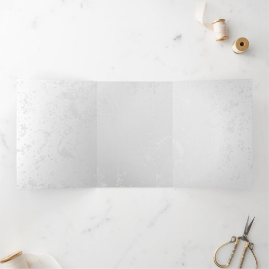 Samenstelling van witte en blauwe vlinders drieluik uitnodiging (Binnen)