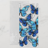 Samenstelling van witte en blauwe vlinders feestdagenkaart (Voorkant / Achterkant)