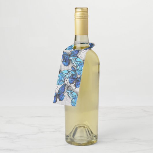 Samenstelling van witte en blauwe vlinders flessenhanger (Schuin)