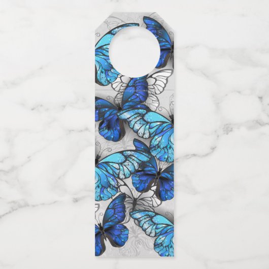 Samenstelling van witte en blauwe vlinders flessenhanger (Achterkant)