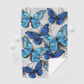 Samenstelling van witte en blauwe vlinders golfhanddoek (Insitu)