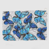 Samenstelling van witte en blauwe vlinders golfhanddoek (Horizontaal)