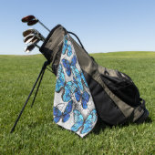 Samenstelling van witte en blauwe vlinders golfhanddoek (Groen)