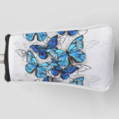 Samenstelling van witte en blauwe vlinders golfheadcover (Voorkant)