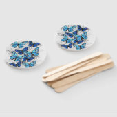 Samenstelling van witte en blauwe vlinders handwaaier (Niet-gemonteerd)