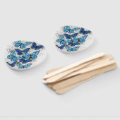 Samenstelling van witte en blauwe vlinders handwaaier (Niet-gemonteerd)