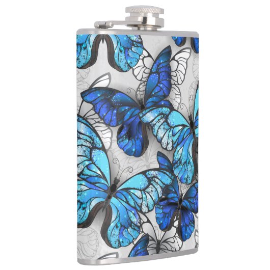 Samenstelling van witte en blauwe vlinders heupfles (Rechts)