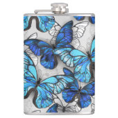 Samenstelling van witte en blauwe vlinders heupfles (Voorkant)