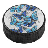 Samenstelling van witte en blauwe vlinders hockey puck (3/4)