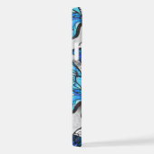 Samenstelling van witte en blauwe vlinders iPhone hoesje (Rechterkant)