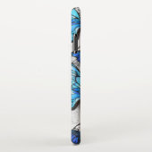 Samenstelling van witte en blauwe vlinders iPhone hoesje (Rechterkant)