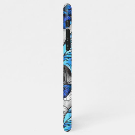 Samenstelling van witte en blauwe vlinders iPhone hoesje (Linkerkant)