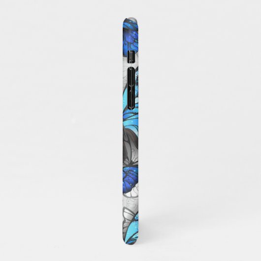 Samenstelling van witte en blauwe vlinders iPhone hoesje (Linkerkant)