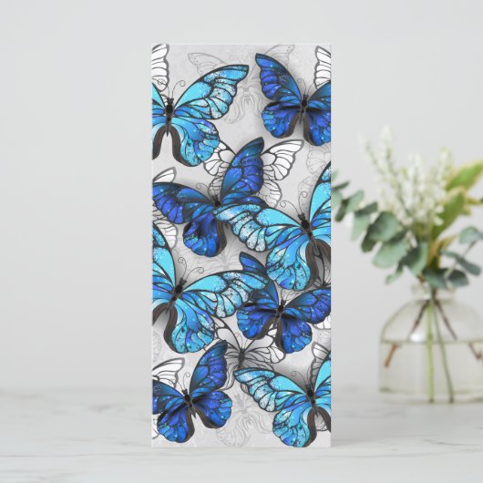 Samenstelling van witte en blauwe vlinders kaart (Staand voorkant)