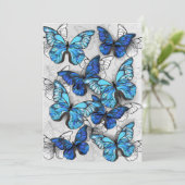 Samenstelling van witte en blauwe vlinders kaart (Staand voorkant)