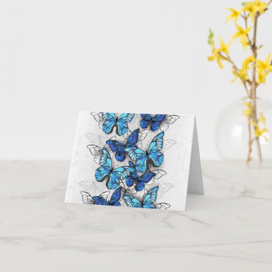 Samenstelling van witte en blauwe vlinders kaart (Gele Bloem)