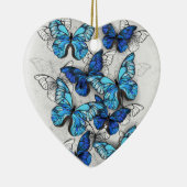 Samenstelling van witte en blauwe vlinders keramisch ornament (Rechts)