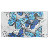 Samenstelling van witte en blauwe vlinders kussensloop (Voorkant-Links)