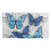 Samenstelling van witte en blauwe vlinders kussensloop (Achterkant-Rechts)