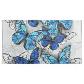 Samenstelling van witte en blauwe vlinders kussensloop (Voorkant-Rechts)