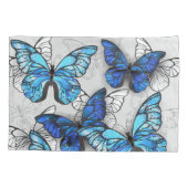 Samenstelling van witte en blauwe vlinders kussensloop (Achterkant-Links)