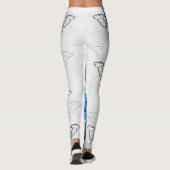 Samenstelling van witte en blauwe vlinders leggings (Achterkant)