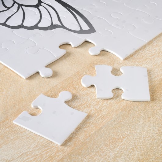 Samenstelling van witte en blauwe vlinders legpuzzel (Zijkant)