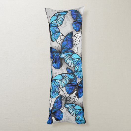 Samenstelling van witte en blauwe vlinders lichaamskussen (Achterkant (Verticaal))