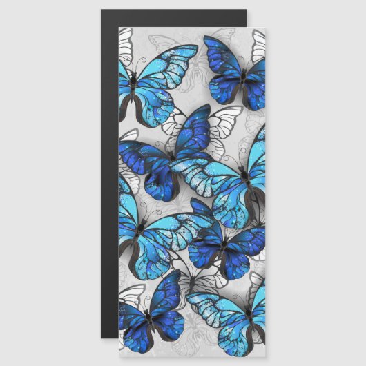 Samenstelling van witte en blauwe vlinders magnetische uitnodiging (Voorkant / Achterkant)