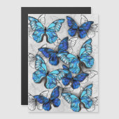 Samenstelling van witte en blauwe vlinders magnetische uitnodiging (Voorkant / Achterkant)