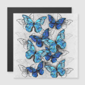 Samenstelling van witte en blauwe vlinders magnetische uitnodiging (Voorkant / Achterkant)