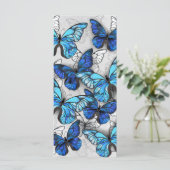 Samenstelling van witte en blauwe vlinders menu (Staand voorkant)