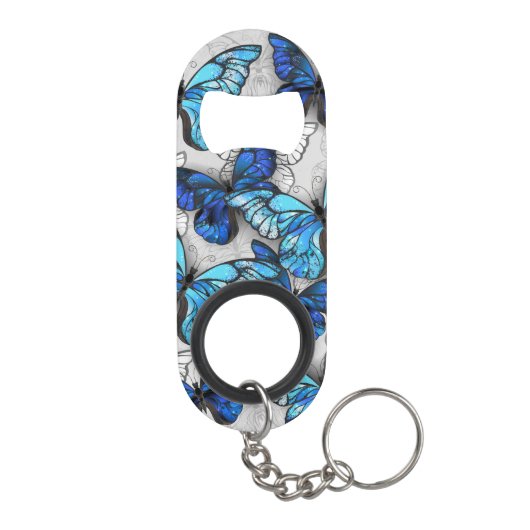 Samenstelling van witte en blauwe vlinders mini flessenopener (Achterkant)
