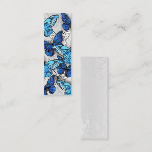Samenstelling van witte en blauwe vlinders mini visitekaartje (Voorkant / Achterkant)