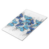 Samenstelling van witte en blauwe vlinders notitieblok (Schuin)
