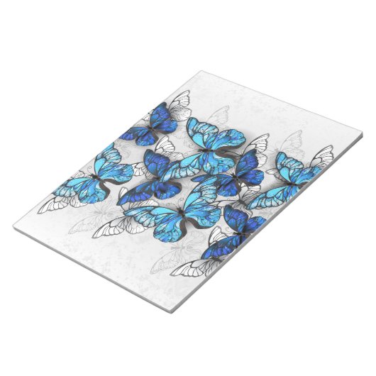 Samenstelling van witte en blauwe vlinders notitieblok (Schuin)