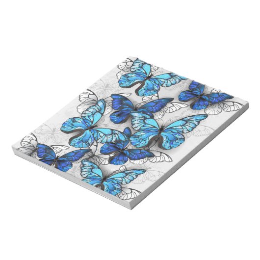 Samenstelling van witte en blauwe vlinders notitieblok (Linkerzijde)