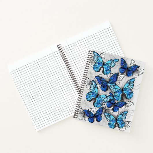 Samenstelling van witte en blauwe vlinders notitieboek (Binnen)