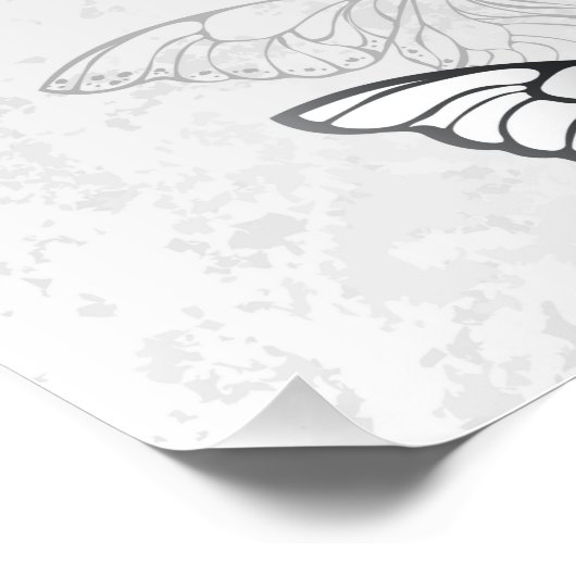 Samenstelling van witte en blauwe vlinders perfect poster (Hoek)