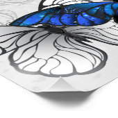 Samenstelling van witte en blauwe vlinders perfect poster (Hoek)