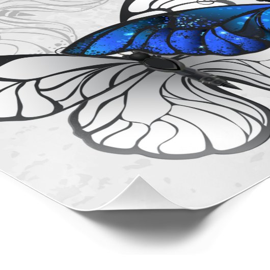 Samenstelling van witte en blauwe vlinders perfect poster (Hoek)
