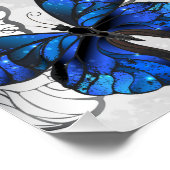 Samenstelling van witte en blauwe vlinders perfect poster (Hoek)