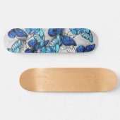 Samenstelling van witte en blauwe vlinders persoonlijk skateboard (Horizontaal)